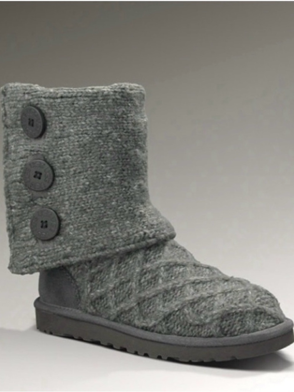 UGG® Lattice Cardy Charcoal Knit Button Women's Boots